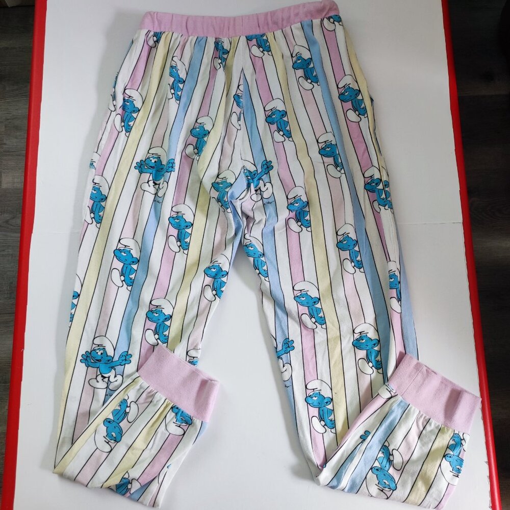 Peter Alexander Smurfs PJ pyjama pants white with graphic design women's size S
